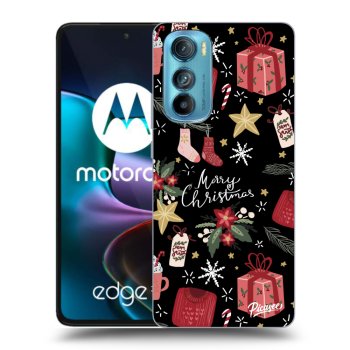 Picasee silikónový čierny obal pre Motorola Edge 30 - Christmas