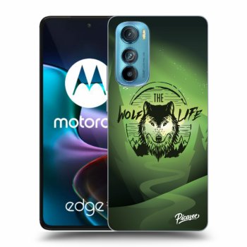 Picasee silikónový čierny obal pre Motorola Edge 30 - Wolf life