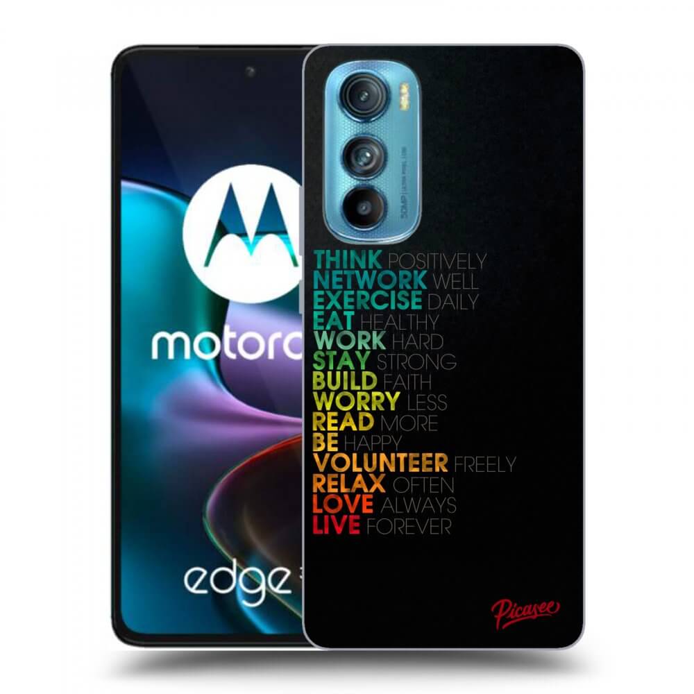 Picasee silikónový čierny obal pre Motorola Edge 30 - Motto life