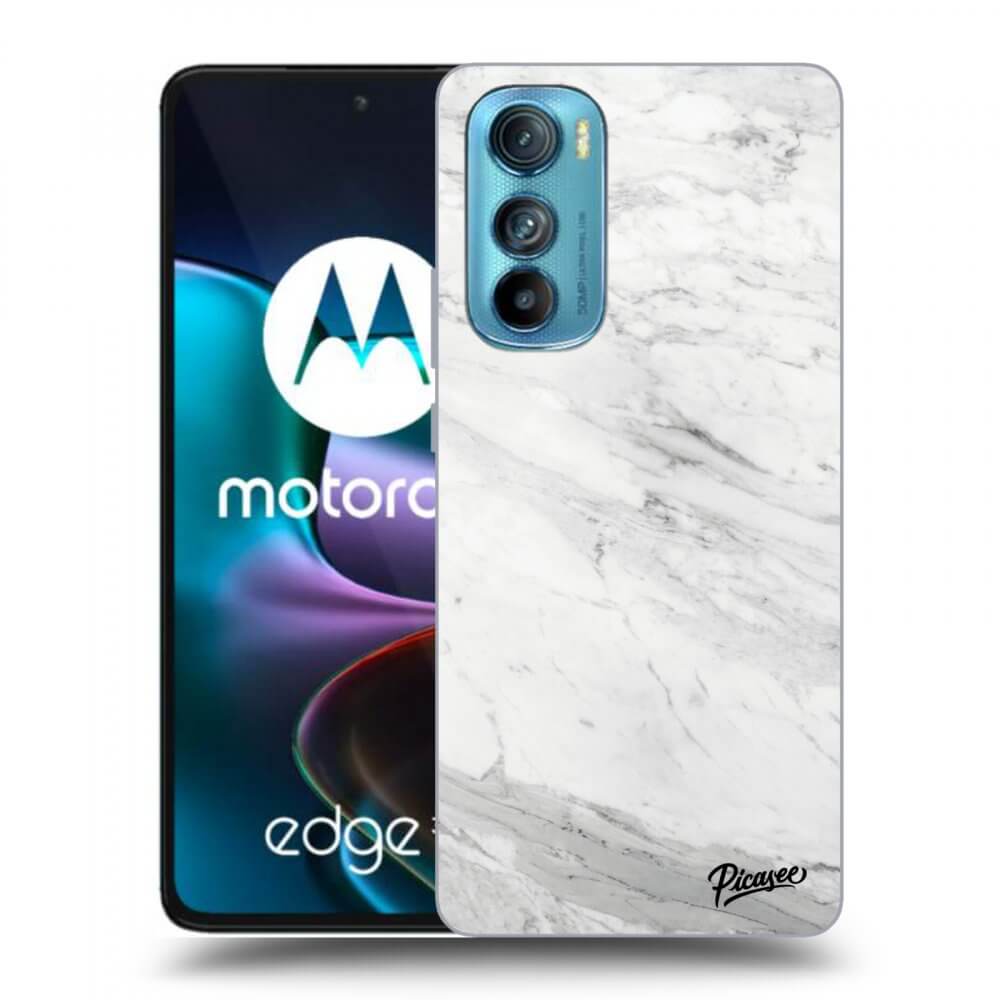 Picasee silikónový prehľadný obal pre Motorola Edge 30 - White marble