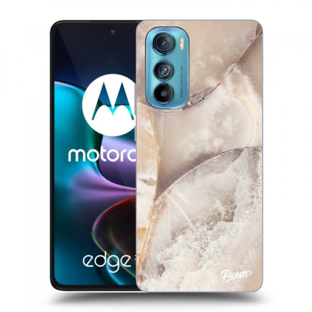 Picasee silikónový prehľadný obal pre Motorola Edge 30 - Cream marble