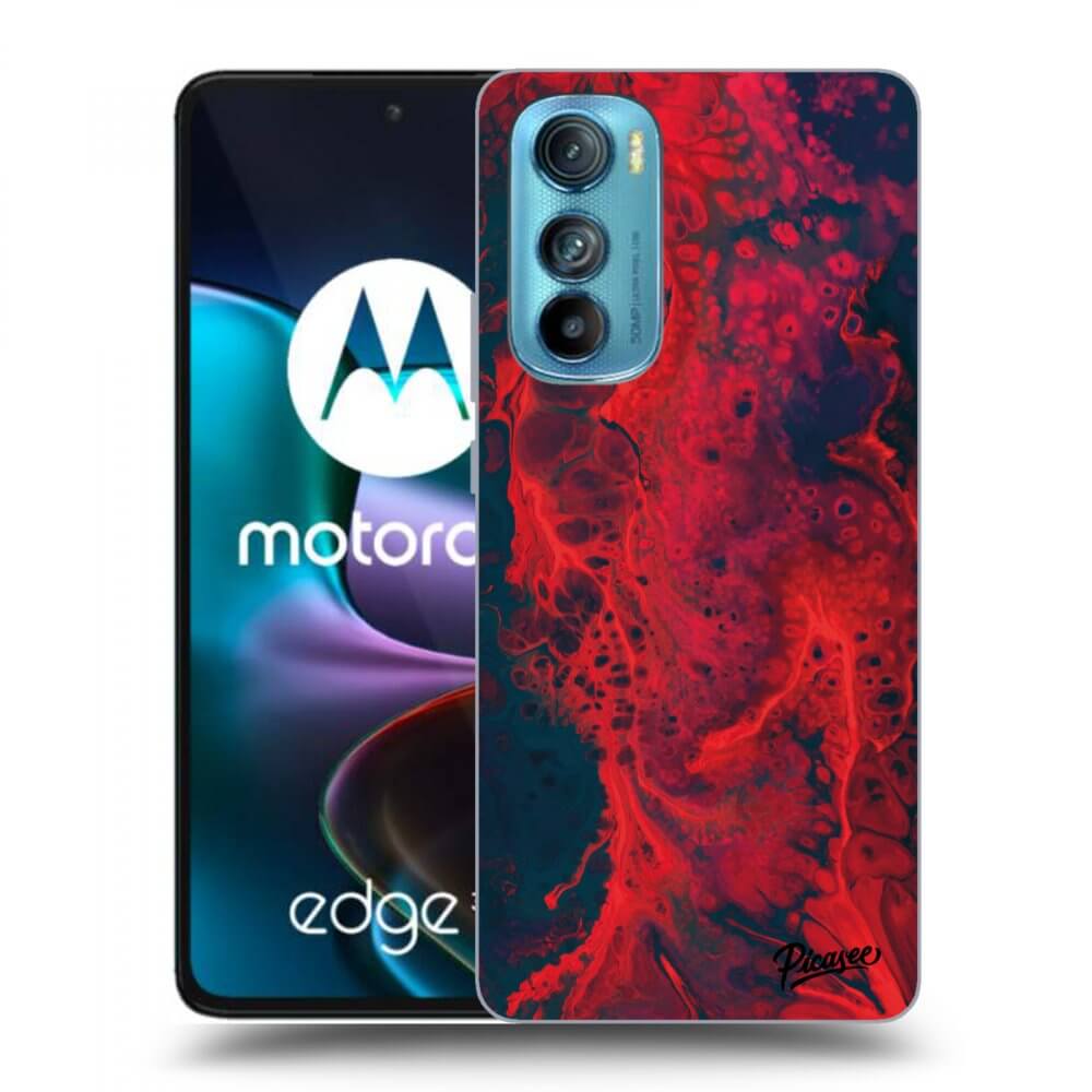 Picasee silikónový čierny obal pre Motorola Edge 30 - Organic red