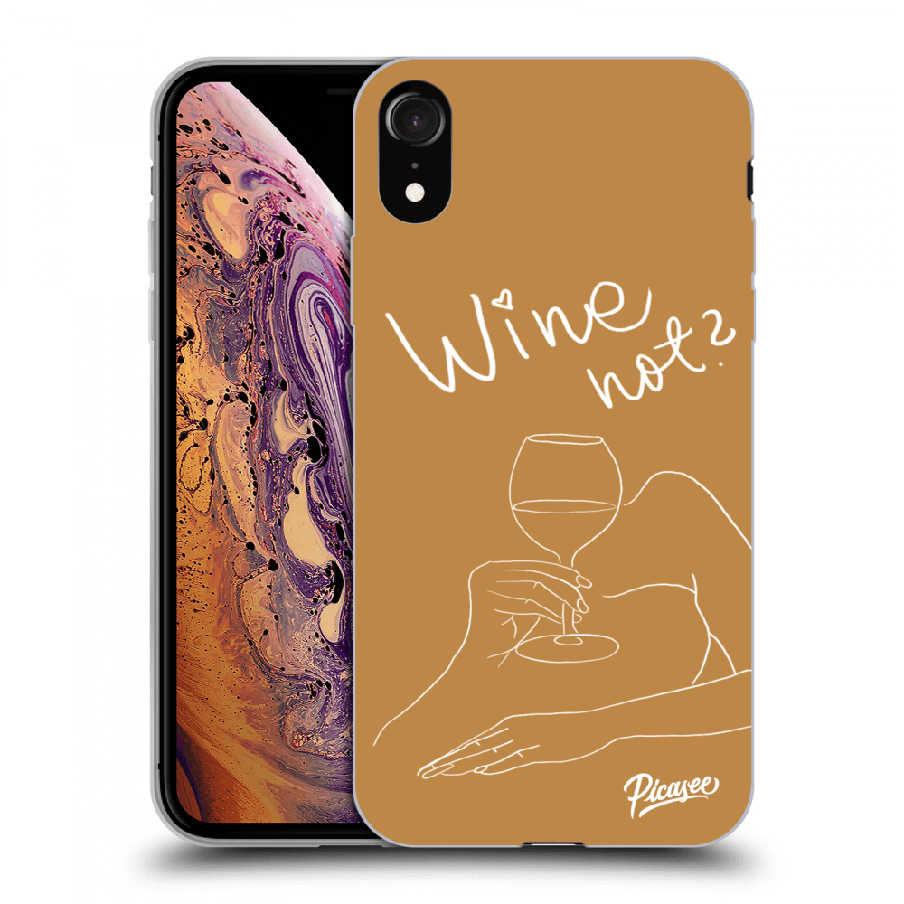 Picasee silikónový čierny obal pre Apple iPhone XR - Wine not