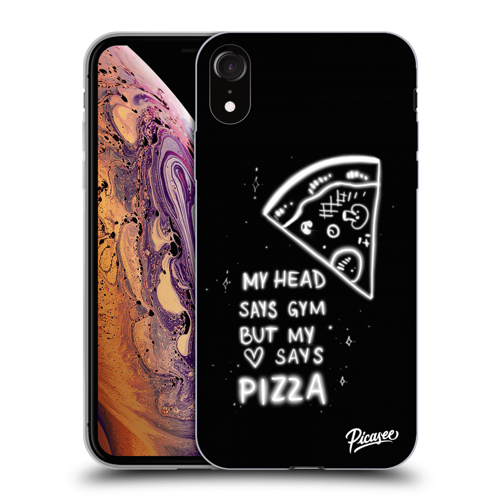 Picasee silikónový čierny obal pre Apple iPhone XR - Pizza