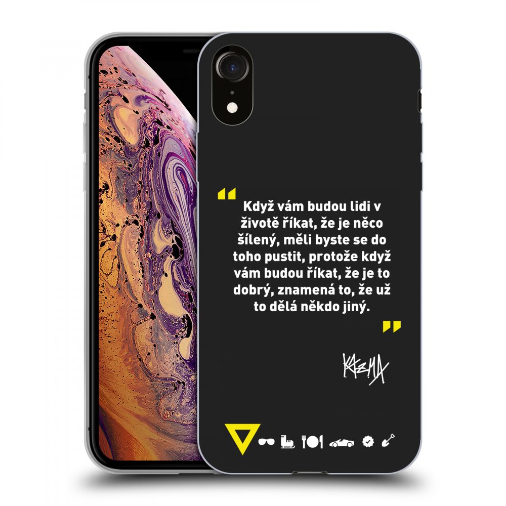 Picasee silikónový čierny obal pre Apple iPhone XR - Kazma - MĚLI BYSTE SE DO TOHO PUSTIT