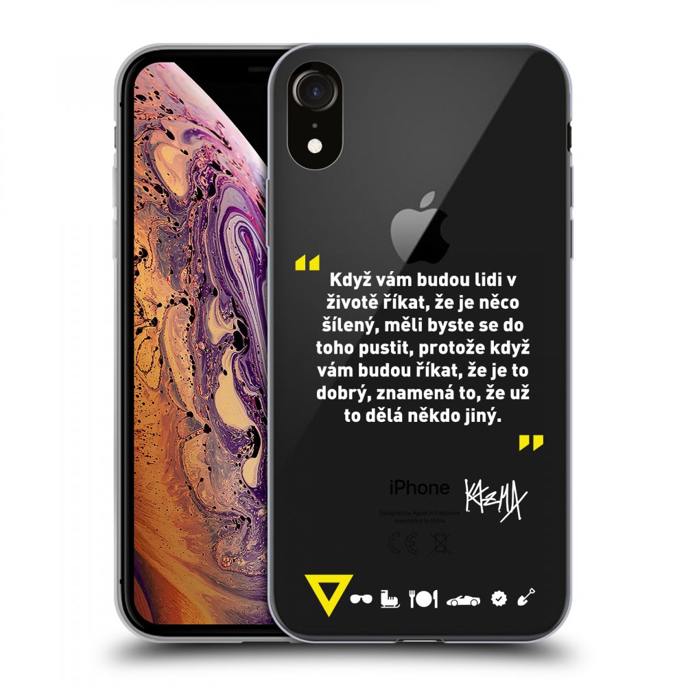 Picasee silikónový prehľadný obal pre Apple iPhone XR - Kazma - MĚLI BYSTE SE DO TOHO PUSTIT