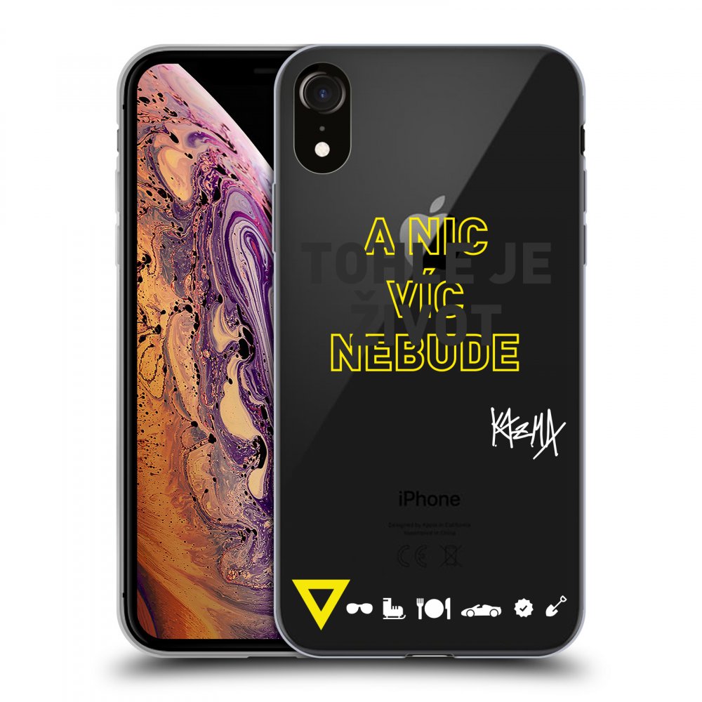 Picasee silikónový prehľadný obal pre Apple iPhone XR - Kazma - TOHLE JE ŽIVOT A NIC VÍC NEBUDE