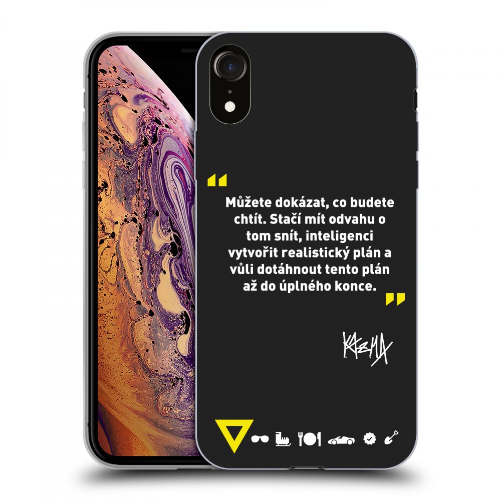 Picasee silikónový čierny obal pre Apple iPhone XR - Kazma - MŮŽETE DOKÁZAT, CO BUDETE CHTÍT