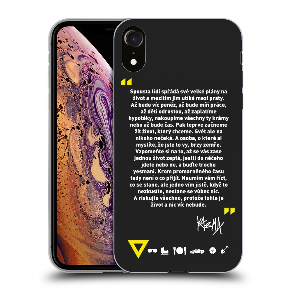 Picasee silikónový čierny obal pre Apple iPhone XR - Kazma - BUĎTE TROCHU YESMANI