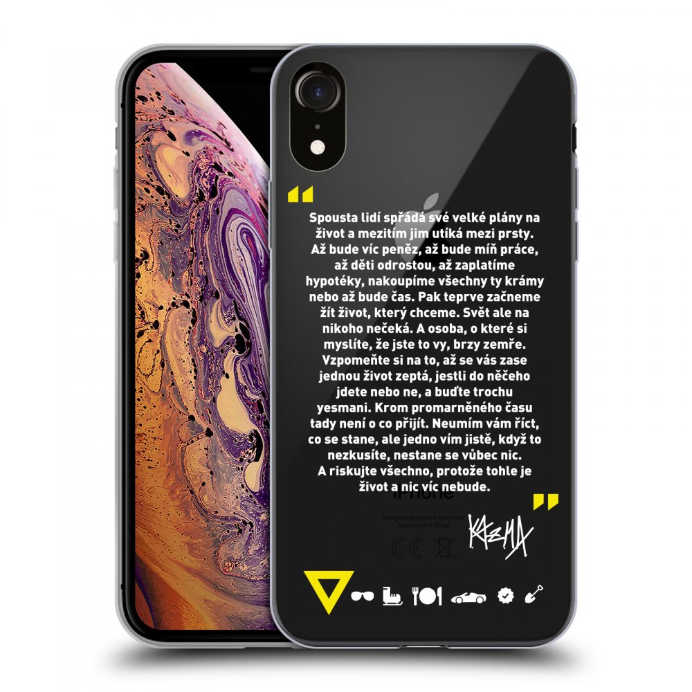 Picasee silikónový prehľadný obal pre Apple iPhone XR - Kazma - BUĎTE TROCHU YESMANI