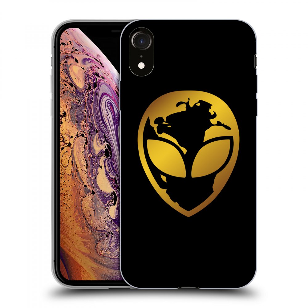 Picasee ULTIMATE CASE pro Apple iPhone XR - EARTH - Gold Alien 3.0