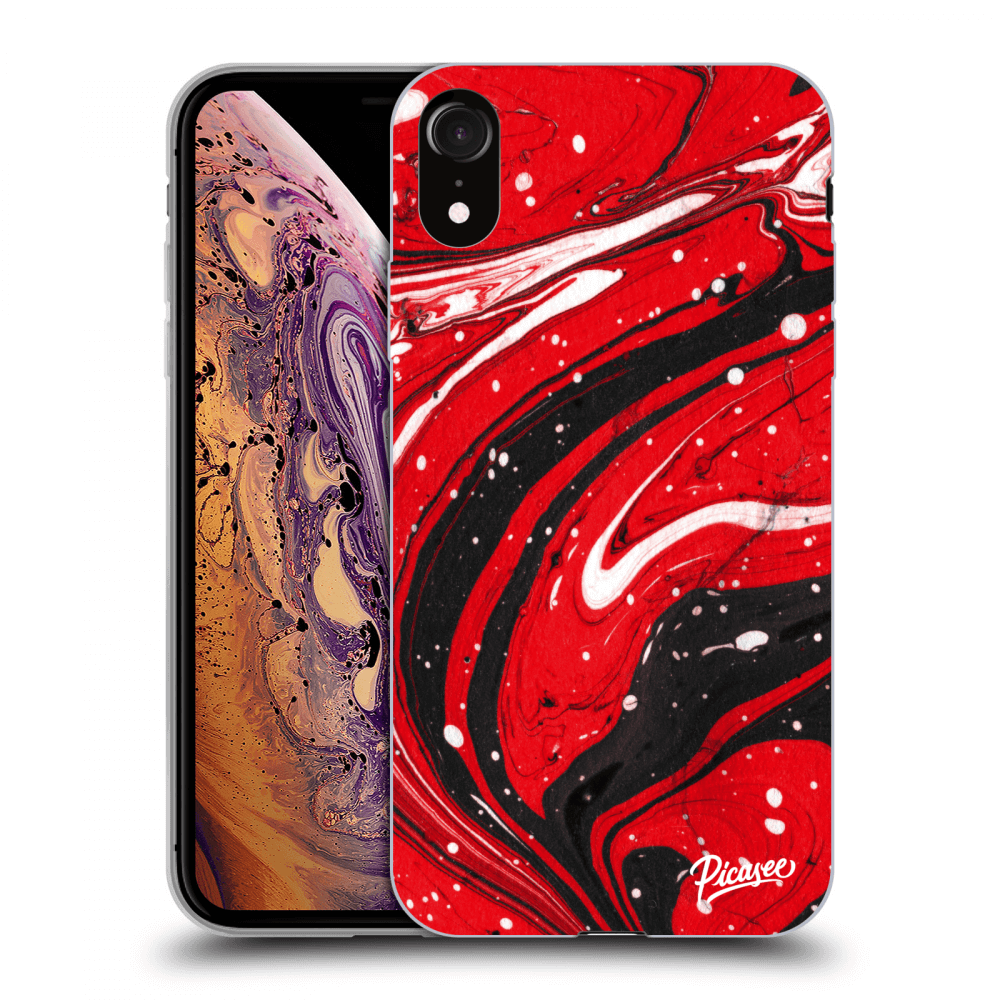 Picasee silikónový čierny obal pre Apple iPhone XR - Red black