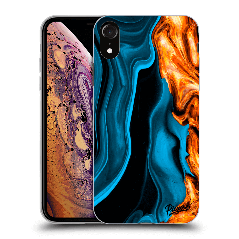 Picasee silikónový čierny obal pre Apple iPhone XR - Gold blue