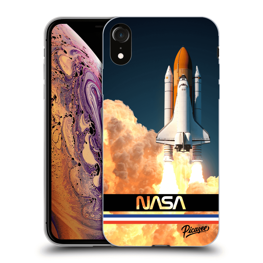 Picasee silikónový čierny obal pre Apple iPhone XR - Space Shuttle
