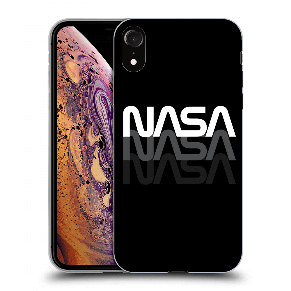 Picasee silikónový čierny obal pre Apple iPhone XR - NASA Triple