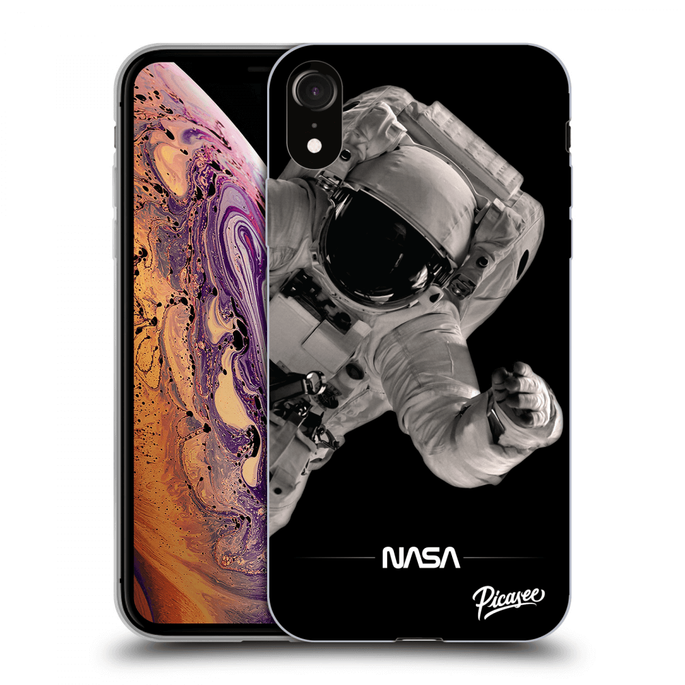 Picasee silikónový čierny obal pre Apple iPhone XR - Astronaut Big