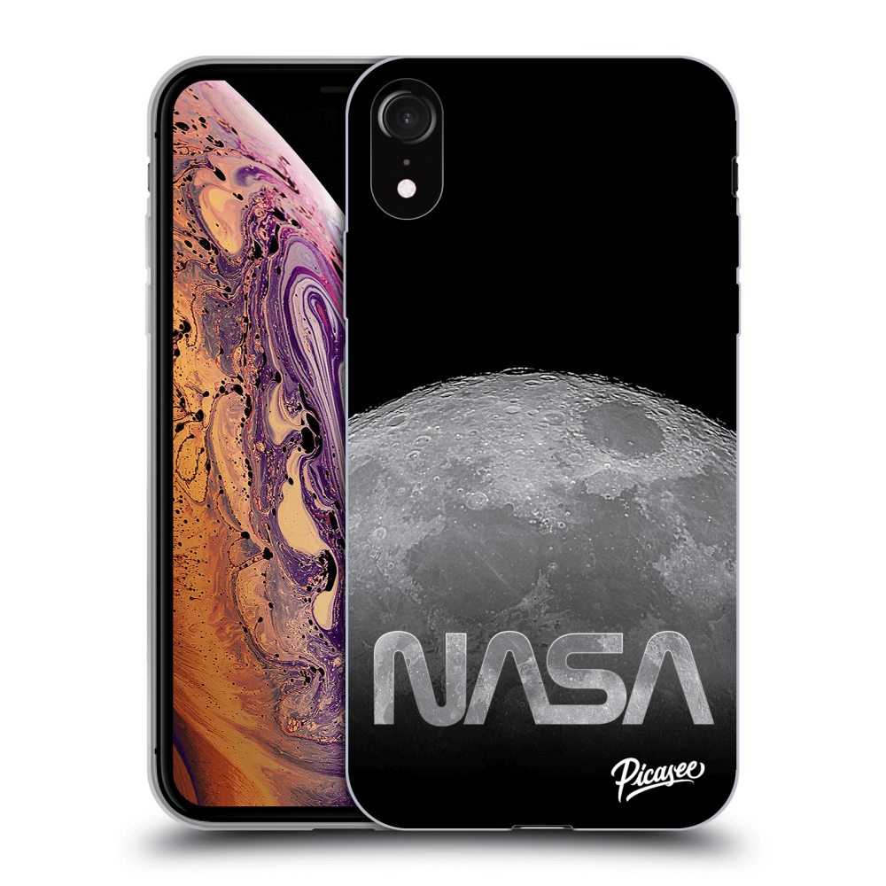 Picasee silikónový čierny obal pre Apple iPhone XR - Moon Cut