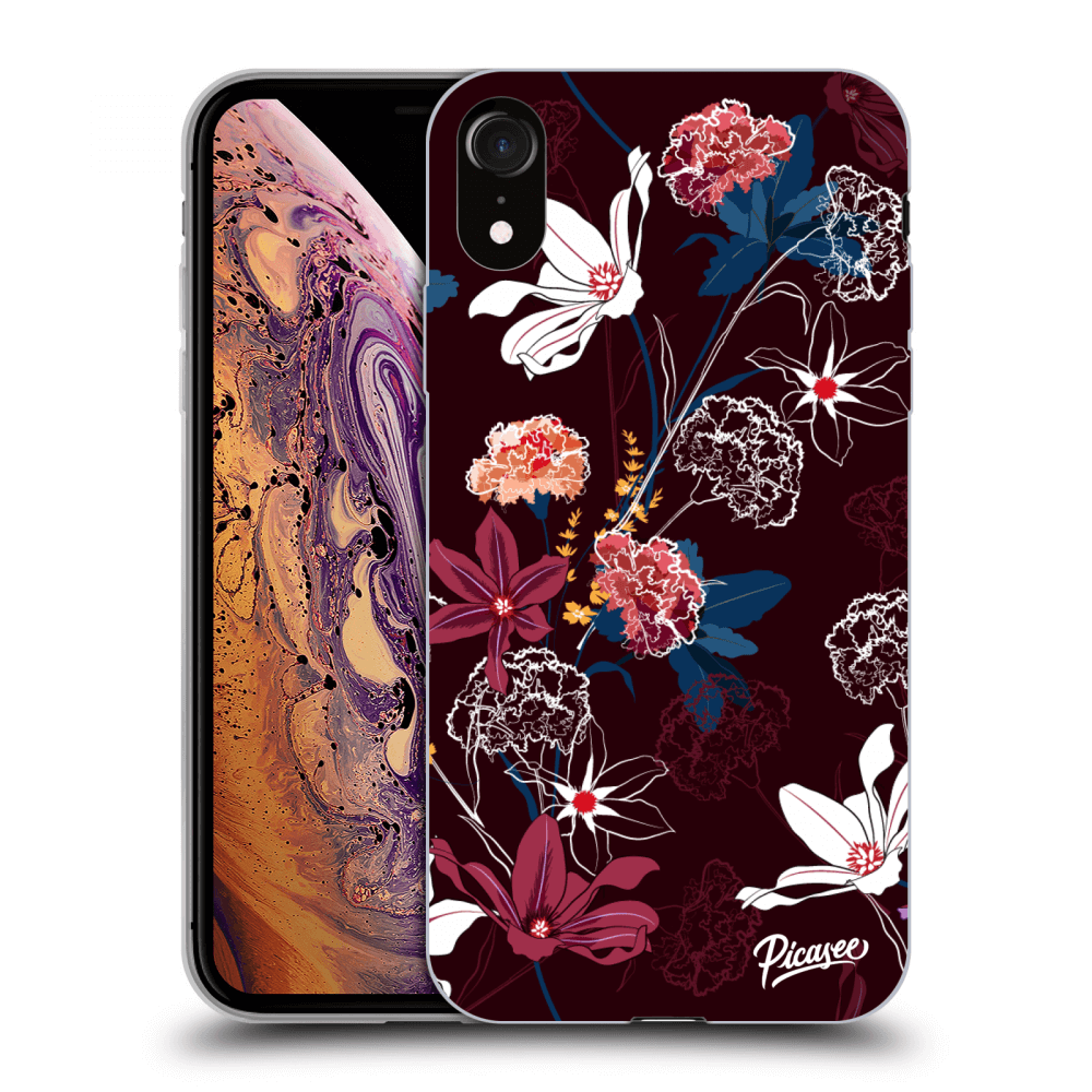 Picasee silikónový čierny obal pre Apple iPhone XR - Dark Meadow