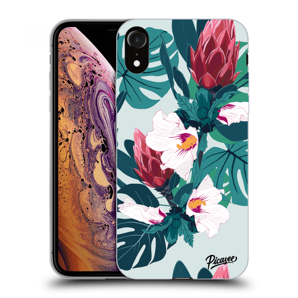 Picasee silikónový prehľadný obal pre Apple iPhone XR - Rhododendron