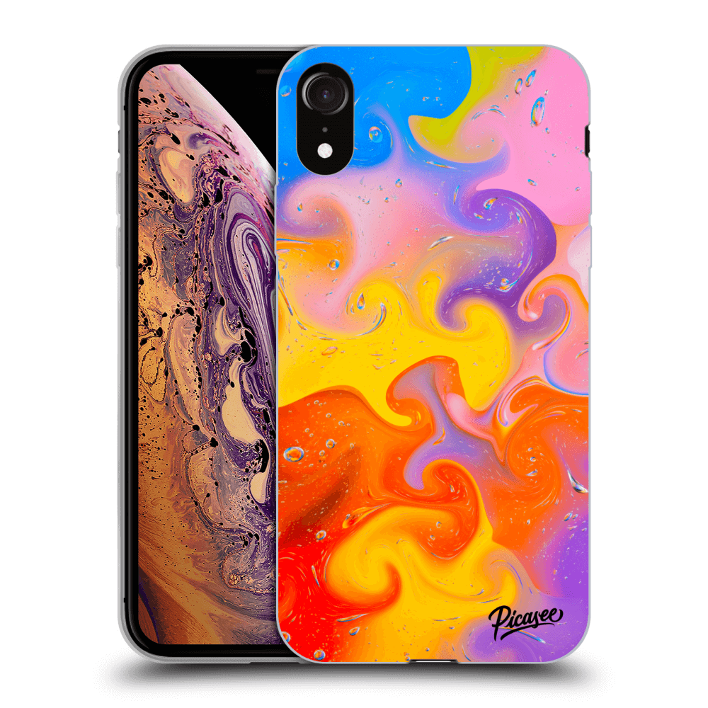 Picasee silikónový čierny obal pre Apple iPhone XR - Bubbles