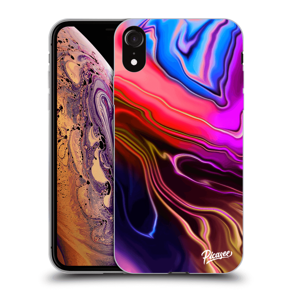 Picasee silikónový čierny obal pre Apple iPhone XR - Electric