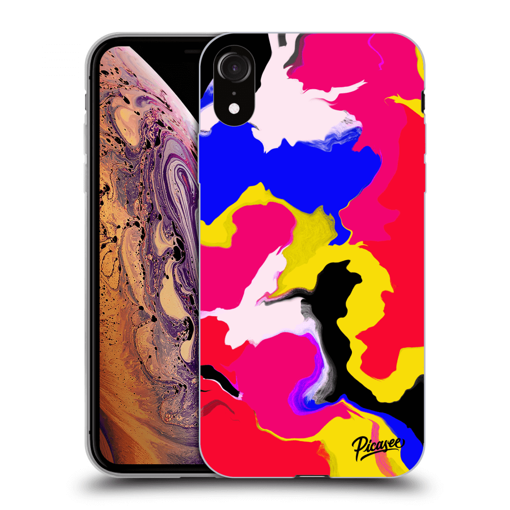 Picasee silikónový prehľadný obal pre Apple iPhone XR - Watercolor
