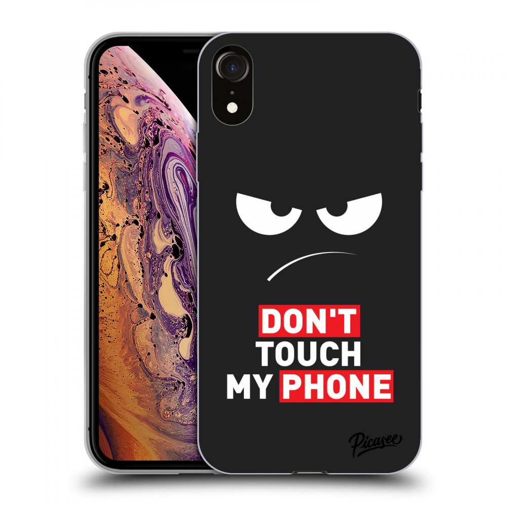 Picasee silikónový čierny obal pre Apple iPhone XR - Angry Eyes - Transparent