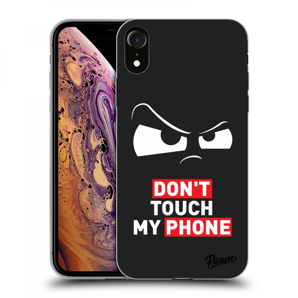 Picasee silikónový čierny obal pre Apple iPhone XR - Cloudy Eye - Transparent