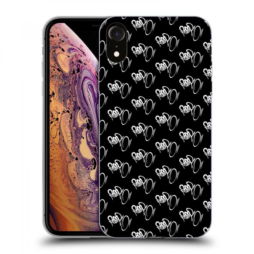Picasee silikónový čierny obal pre Apple iPhone XR - Separ - White On Black