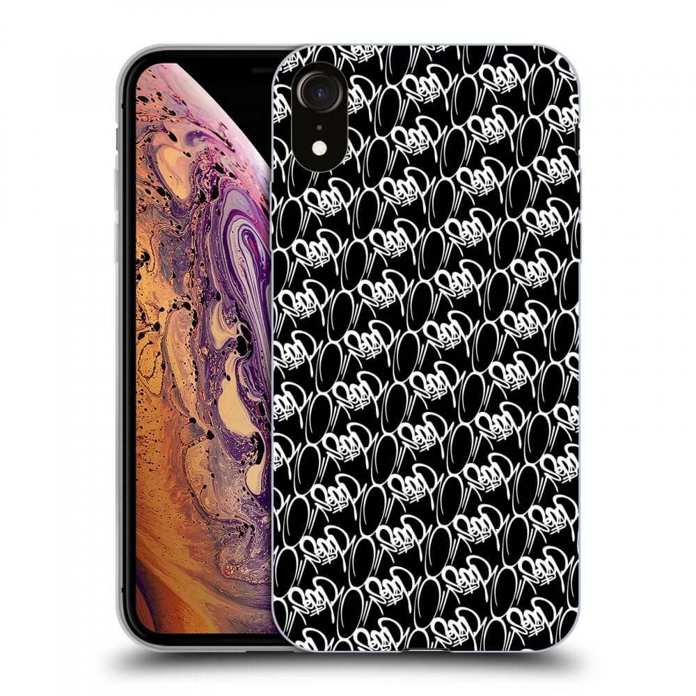 Picasee silikónový čierny obal pre Apple iPhone XR - Separ - White On Black 2