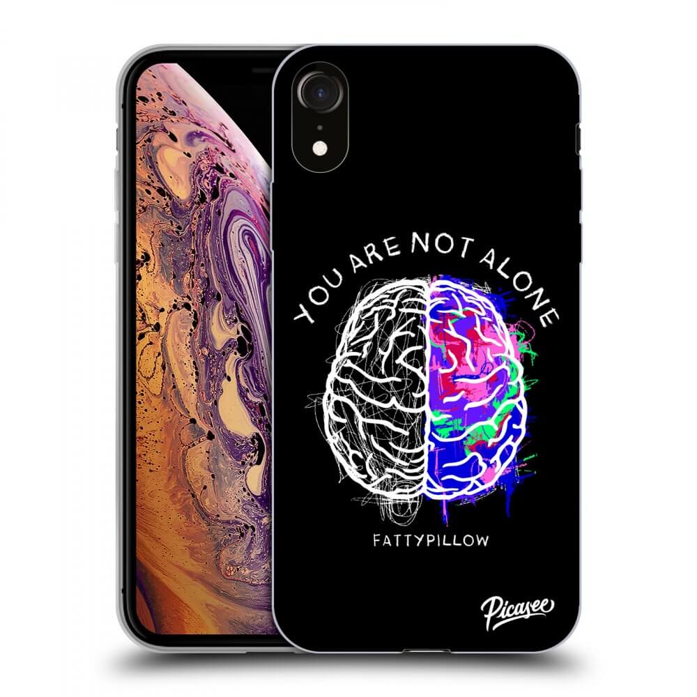 Picasee silikónový čierny obal pre Apple iPhone XR - Brain - White