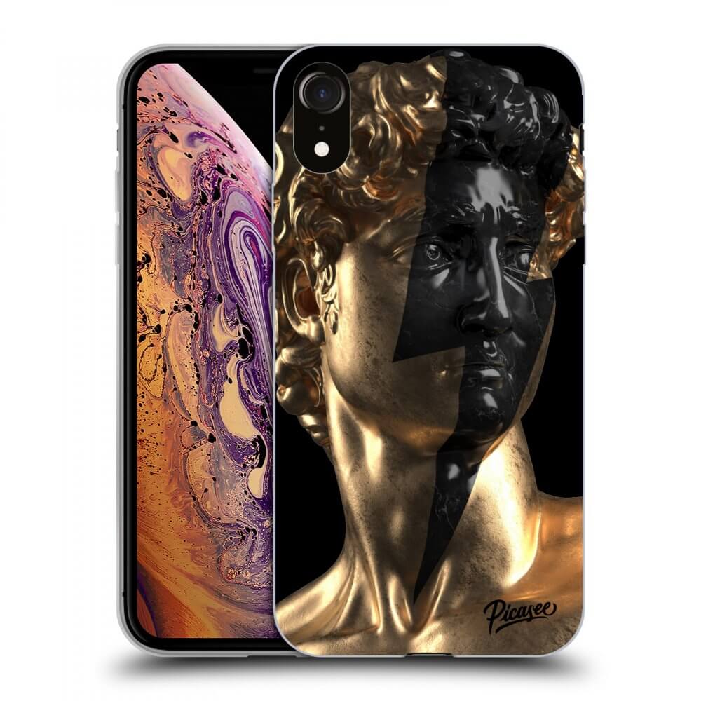 Picasee silikónový čierny obal pre Apple iPhone XR - Wildfire - Gold
