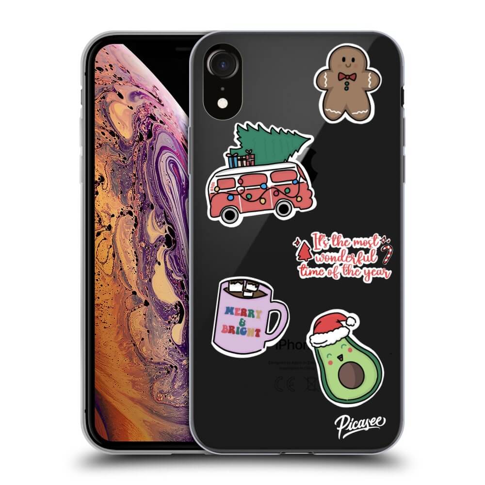 Picasee silikónový prehľadný obal pre Apple iPhone XR - Christmas Stickers