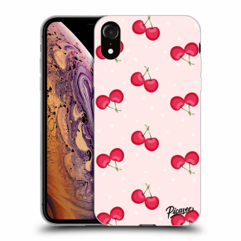 Picasee silikónový čierny obal pre Apple iPhone XR - Cherries