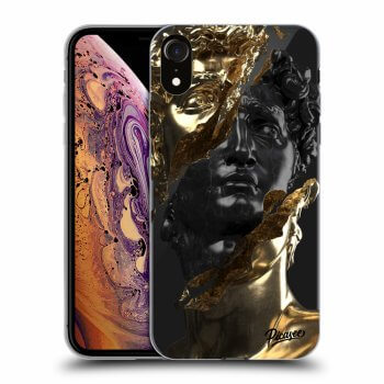 Picasee silikónový prehľadný obal pre Apple iPhone XR - Gold - Black
