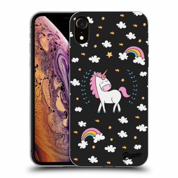 Picasee silikónový čierny obal pre Apple iPhone XR - Unicorn star heaven