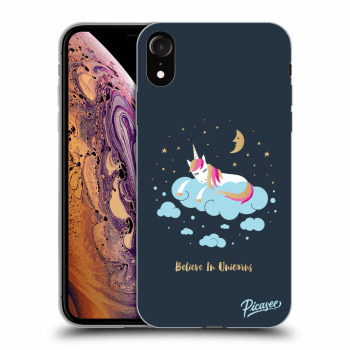 Picasee silikónový čierny obal pre Apple iPhone XR - Believe In Unicorns