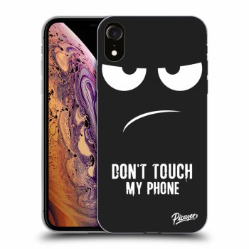 Picasee silikónový čierny obal pre Apple iPhone XR - Don't Touch My Phone