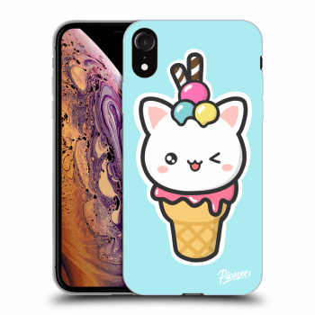 Picasee silikónový čierny obal pre Apple iPhone XR - Ice Cream Cat