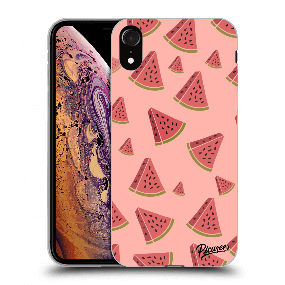 Picasee silikónový prehľadný obal pre Apple iPhone XR - Watermelon
