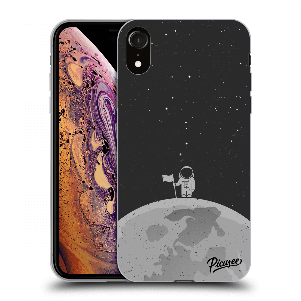 Picasee silikónový čierny obal pre Apple iPhone XR - Astronaut
