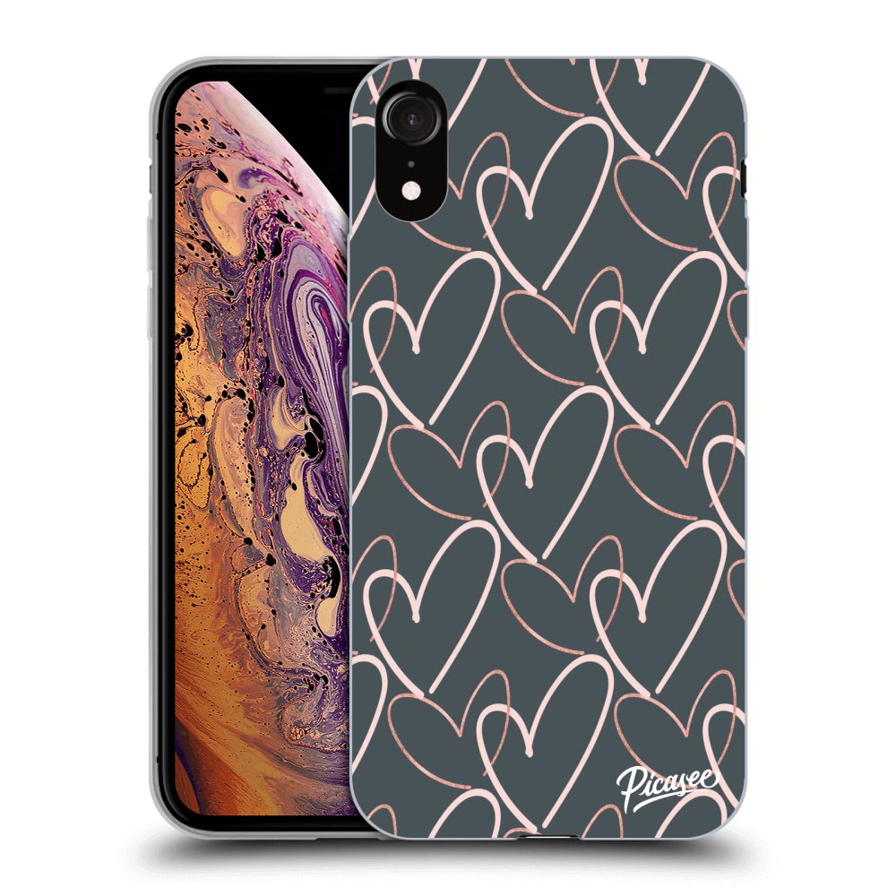 Picasee silikónový prehľadný obal pre Apple iPhone XR - Lots of love