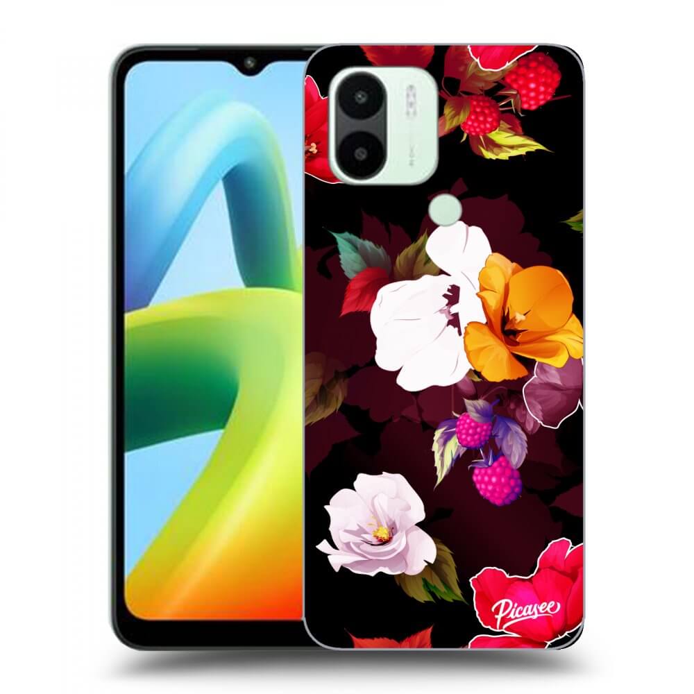 Picasee silikónový prehľadný obal pre Xiaomi Redmi A1 - Flowers and Berries