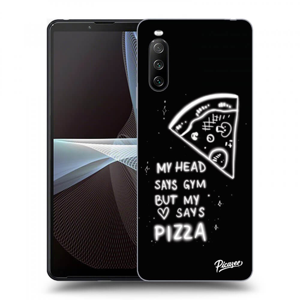 Picasee silikónový čierny obal pre Sony Xperia 10 III - Pizza