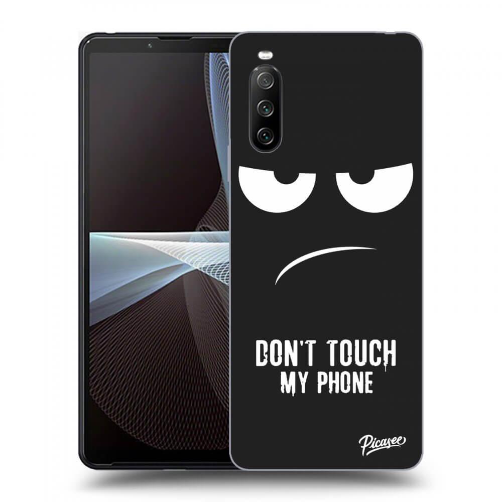 Picasee silikónový čierny obal pre Sony Xperia 10 III - Don't Touch My Phone