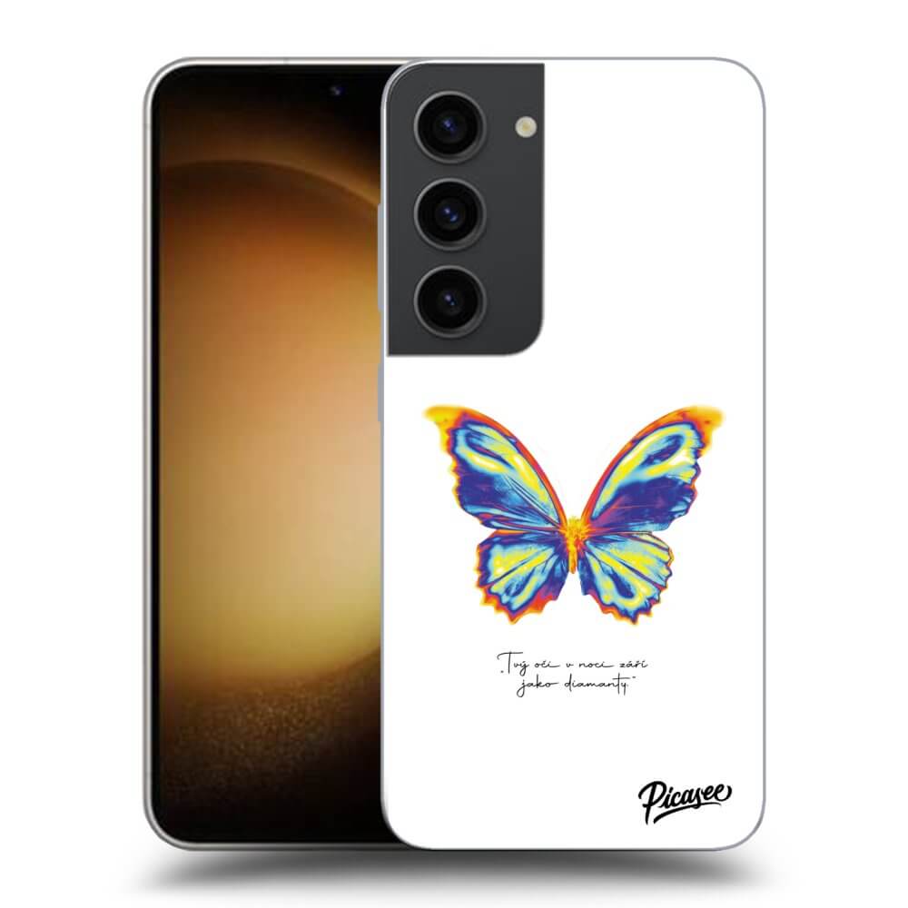Picasee silikónový čierny obal pre Samsung Galaxy S23 5G - Diamanty White