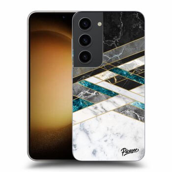 Picasee silikónový prehľadný obal pre Samsung Galaxy S23 5G - Black & White geometry