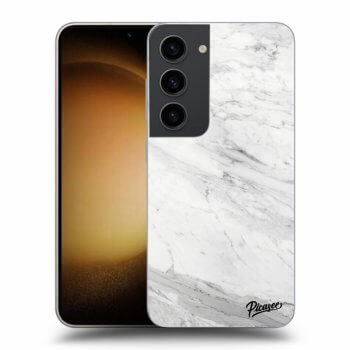 Picasee silikónový čierny obal pre Samsung Galaxy S23 5G - White marble