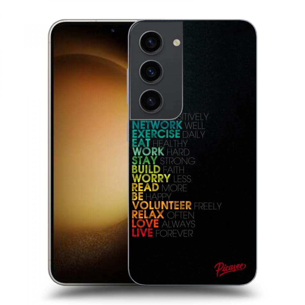 Picasee silikónový čierny obal pre Samsung Galaxy S23 5G - Motto life
