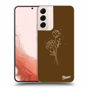 Picasee silikónový prehľadný obal pre Samsung Galaxy S23+ 5G - Brown flowers